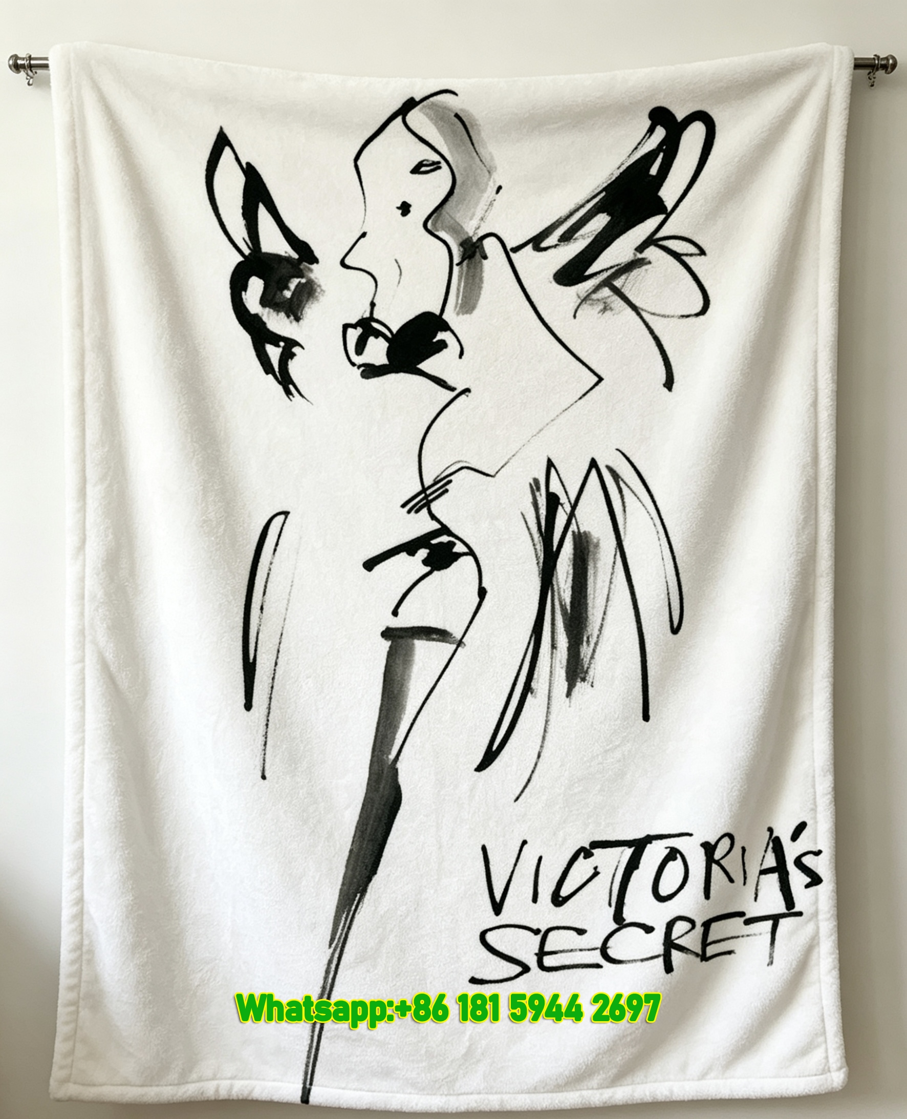 Victoria's Secret Sketch Flannel Throw Blanket VS Sofa Blanket V251